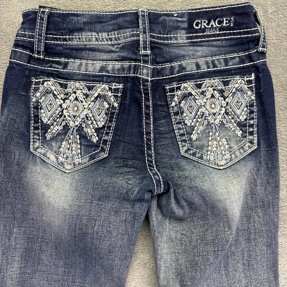 Grace in La Girls' Size 10 Western Bootcut Jeans Embellished Denim